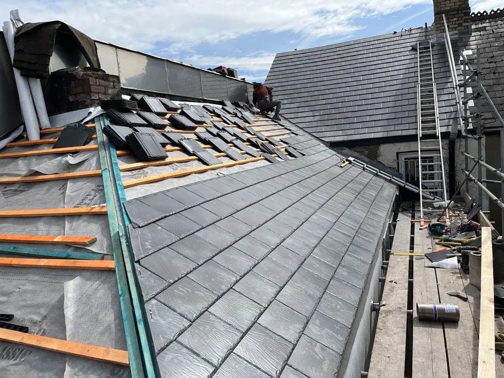 Quantock Roofing carrying out a slate re-roof